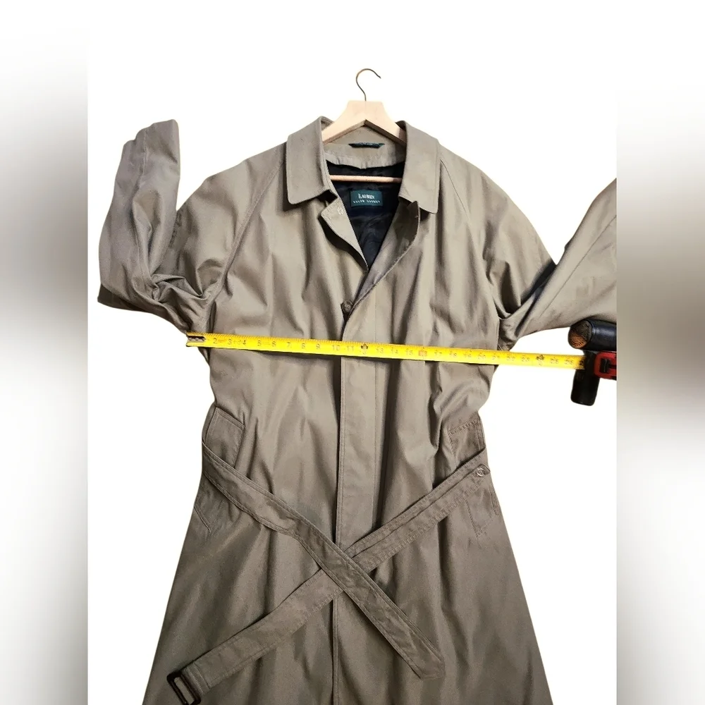 Lauren RL Vintage Trench Coat Mens 44 Long Khaki, RN76926 Made In Vietnam
